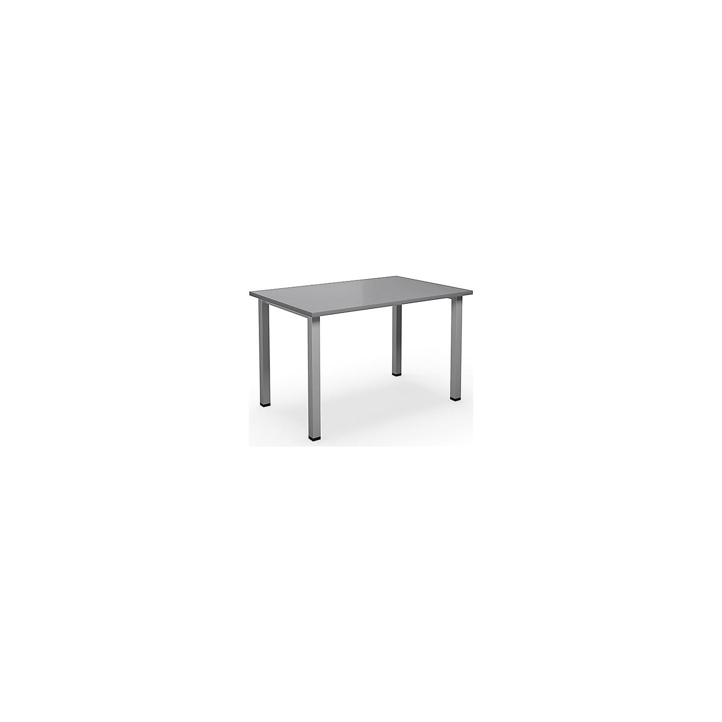 DUO-U multi-purpose desk, straight tabletop, depth 800 mm, width 1200 mm, light grey, silver.