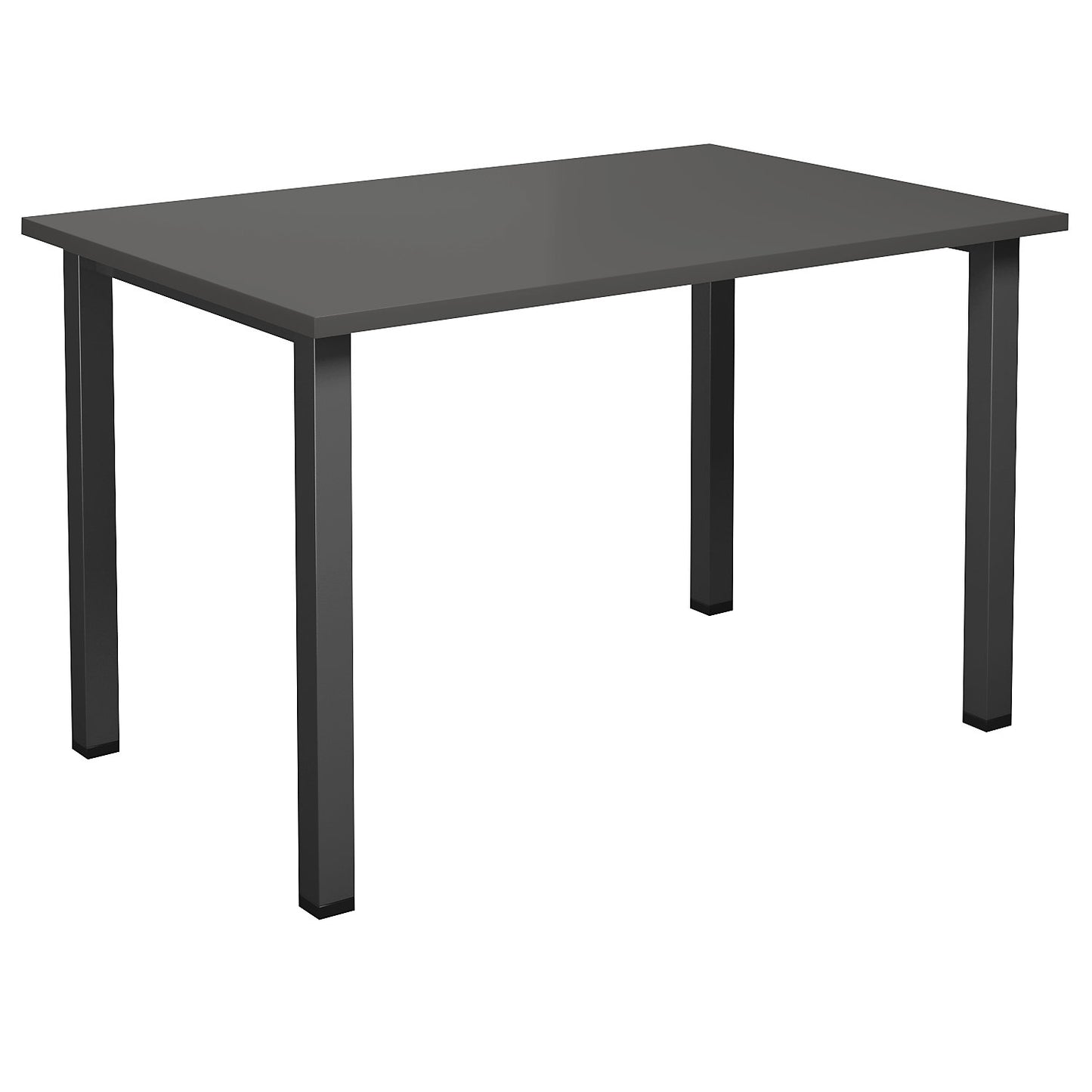 DUO-U multi-purpose desk, straight tabletop, depth 800 mm, width 1200 mm, dark grey, black.