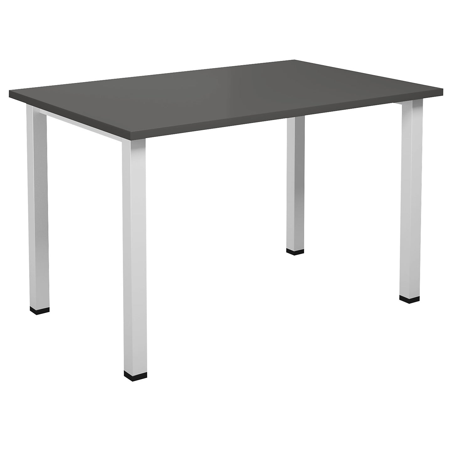 DUO-U multi-purpose desk, straight tabletop, depth 800 mm, width 1200 mm, dark grey, white.