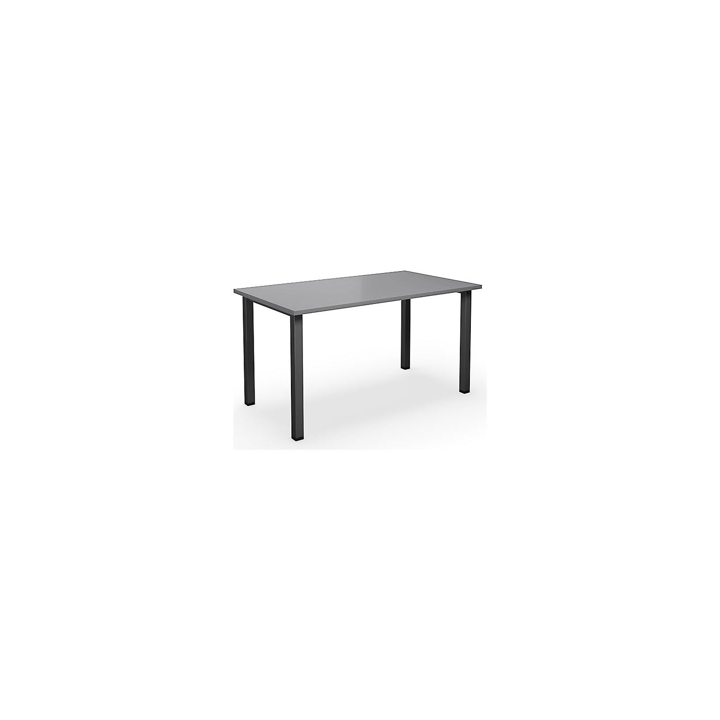 DUO-U multi-purpose desk, straight tabletop, depth 800 mm, width 1400 mm, light grey, black.