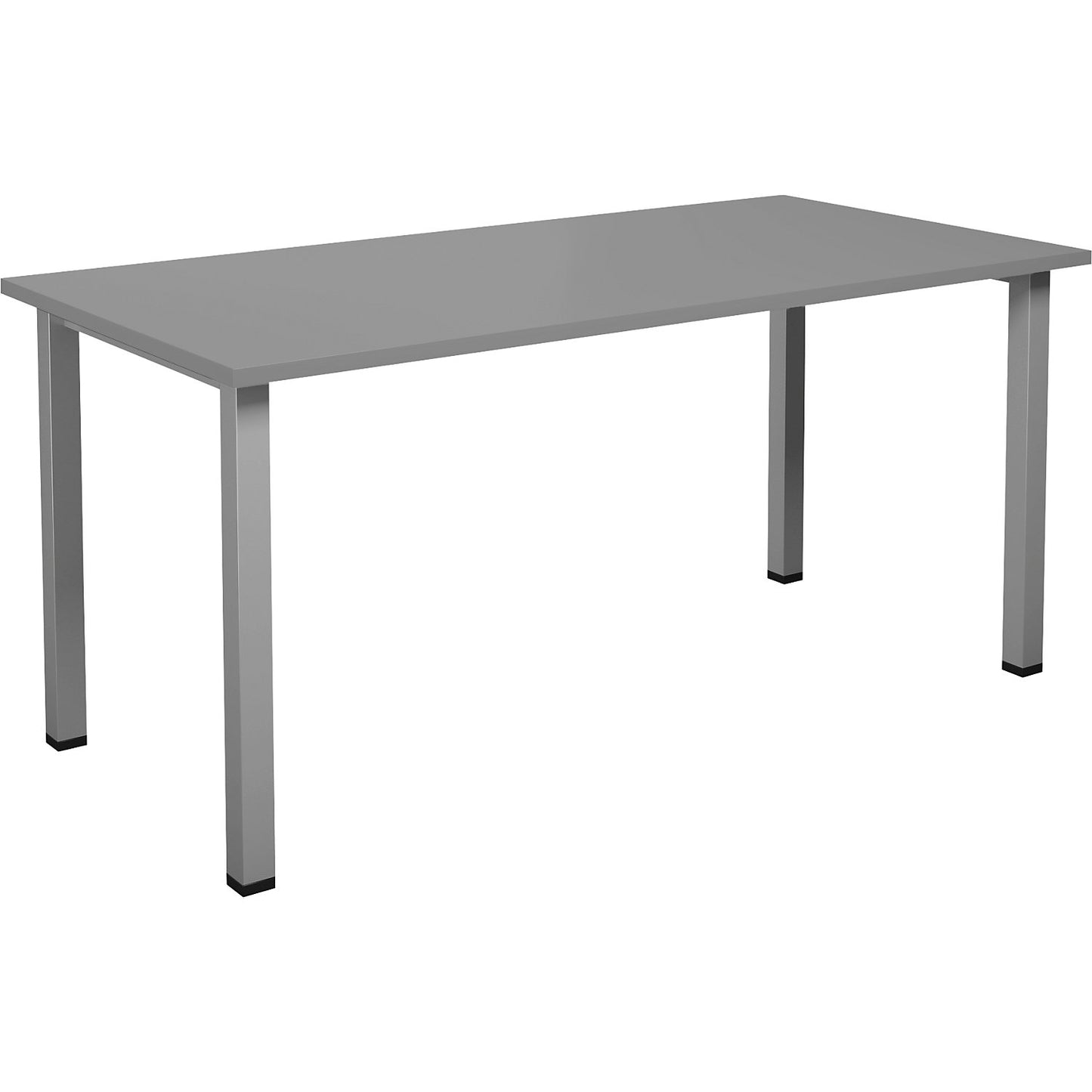 DUO-U multi-purpose desk, straight tabletop, depth 800 mm, width 1600 mm, light grey, silver.