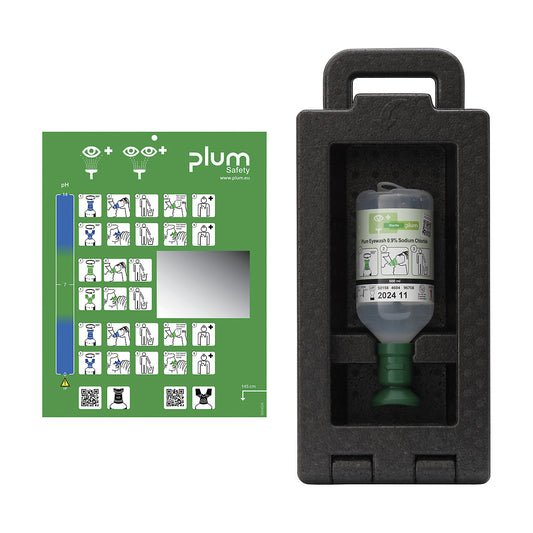 iBox wall box with vision panel and carrying handle, 1 x 500 ml 0.9% NaCl, dustproof.