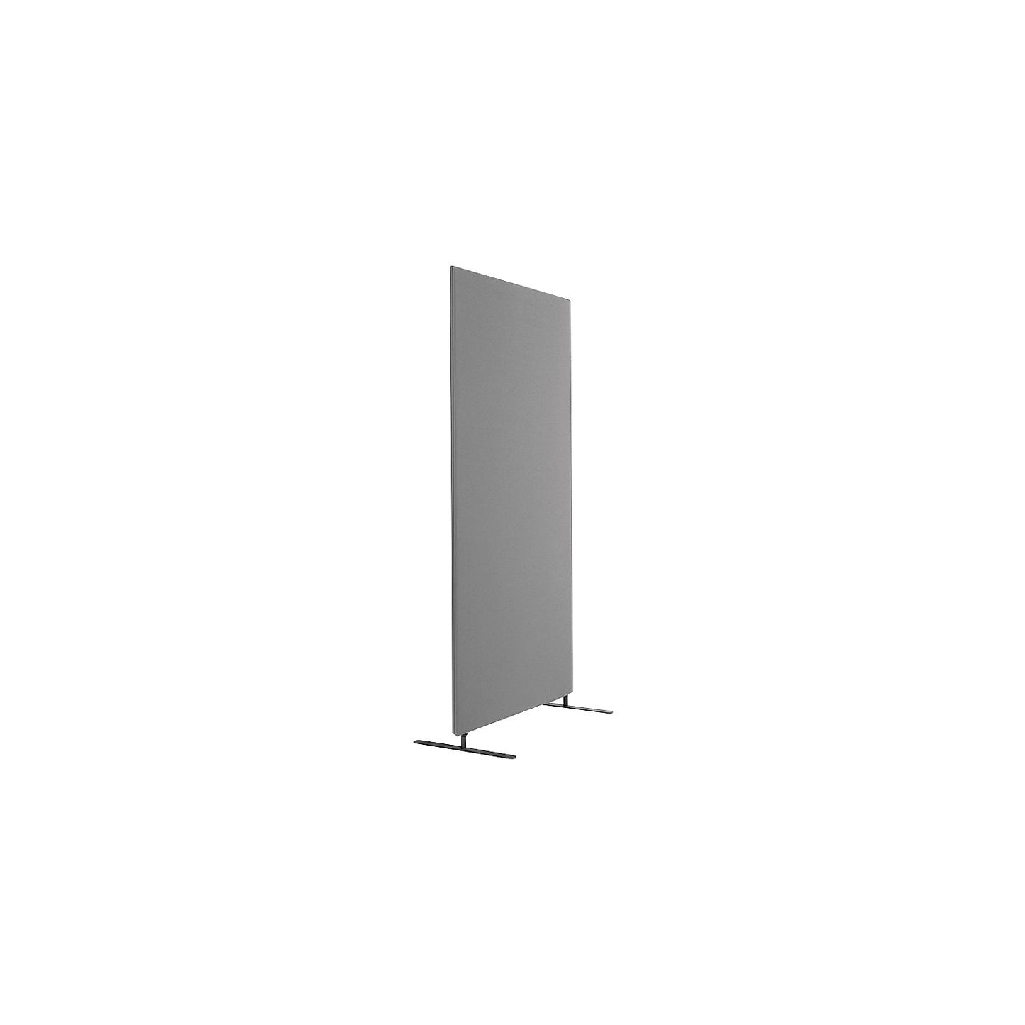 Standard acoustic partition, straight corners, height 1500 mm, incl. feet, width 800 mm, grey.