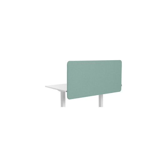 Softline Salsa acoustic desk partition, suspended downwards, height 650 mm, fabric, width 1400 mm, green.