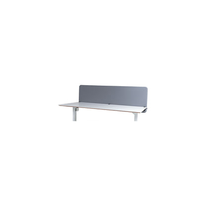 Softline Event acoustic desk partition, suspended downwards, height 650 mm, fabric, width 2000 mm, light grey.