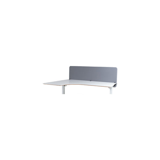 Softline Event acoustic desk partition, suspended downwards, height 650 mm, fabric, width 1800 mm, light grey.