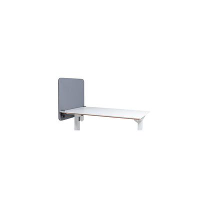 Softline Event acoustic desk partition, suspended downwards, height 650 mm, fabric, width 600 mm, light grey.