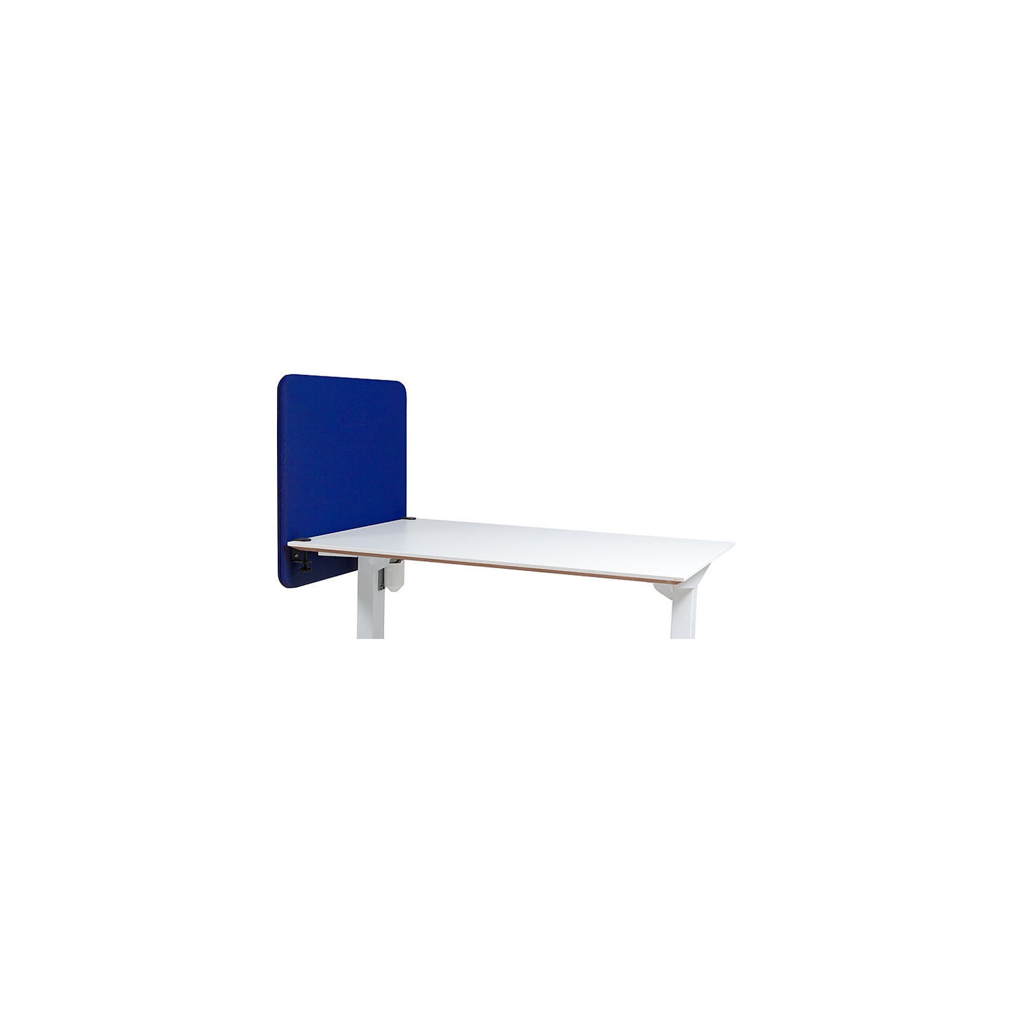 Softline Event acoustic desk partition, suspended downwards, height 650 mm, fabric, width 800 mm, blue.