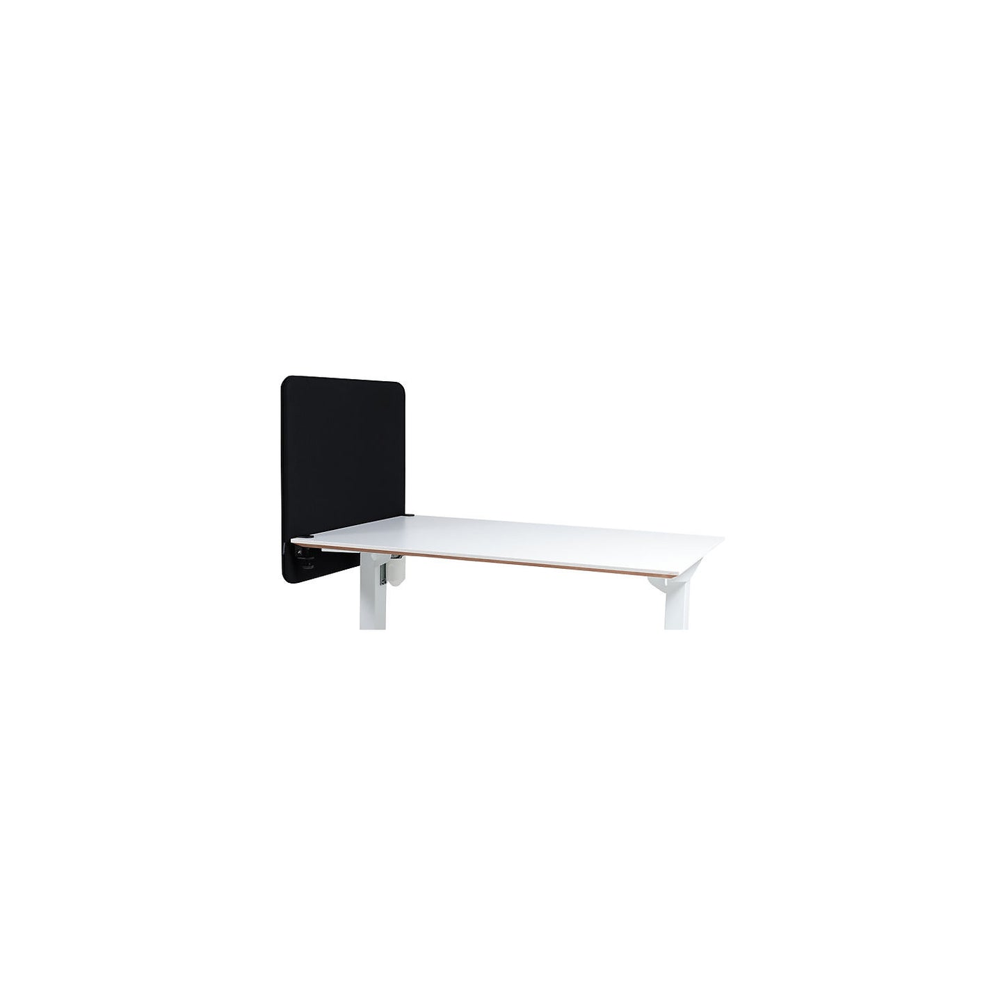 Softline Event acoustic desk partition, suspended downwards, height 650 mm, fabric, width 600 mm, black.