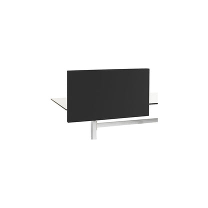 Standard acoustic desk partition with straight corners, height 650 mm, fabric, width 1800 mm, black.