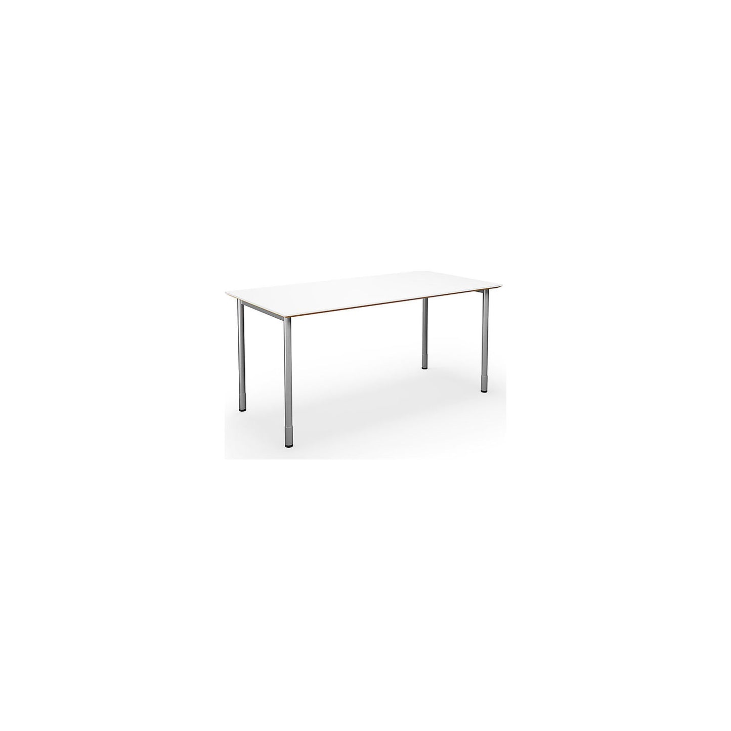 DUO-C Trend multi-purpose desk, straight tabletop, depth 800 mm, width 1600 mm, white / silver.