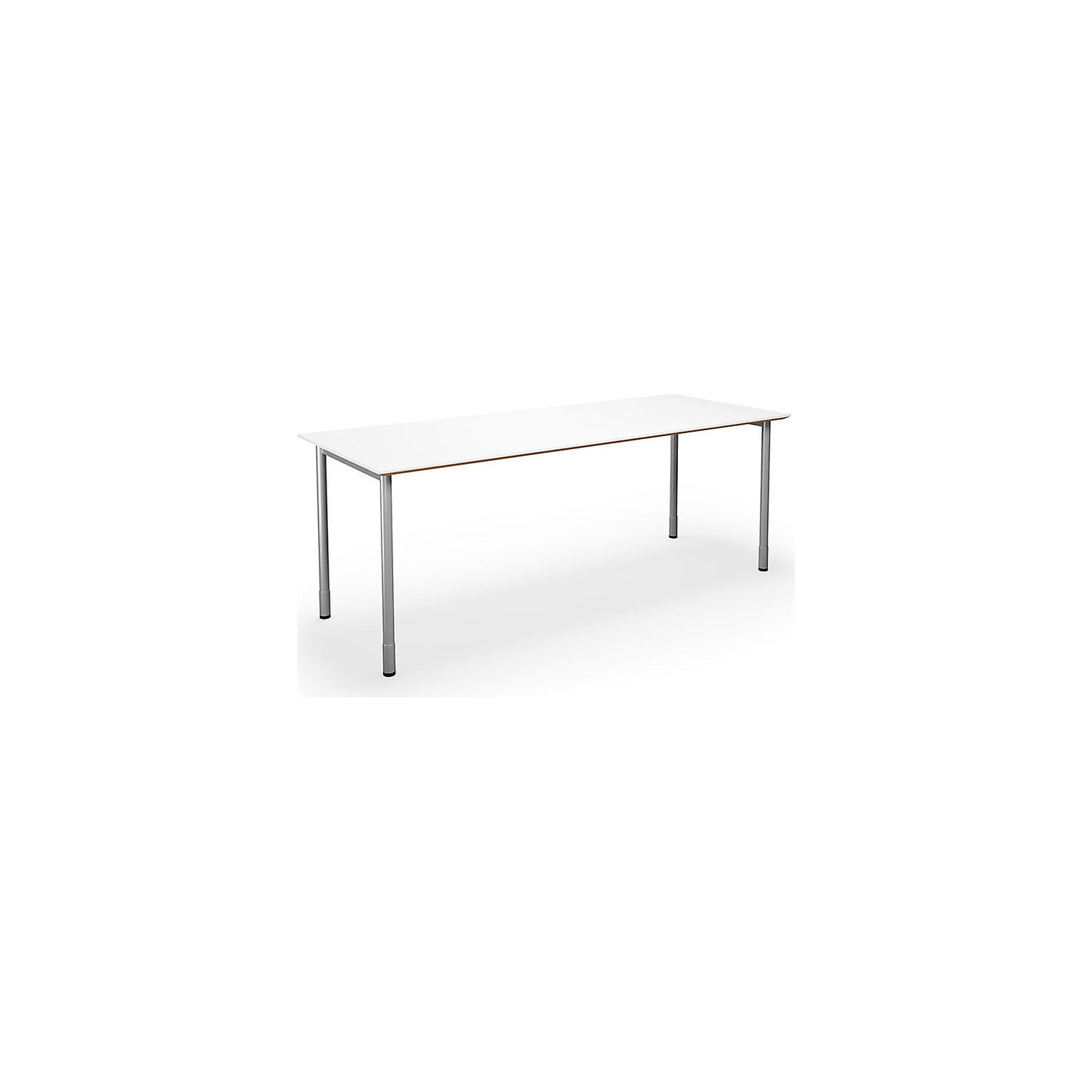 DUO-C Trend multi-purpose desk, straight tabletop, depth 800 mm, width 1800 mm, white / silver.