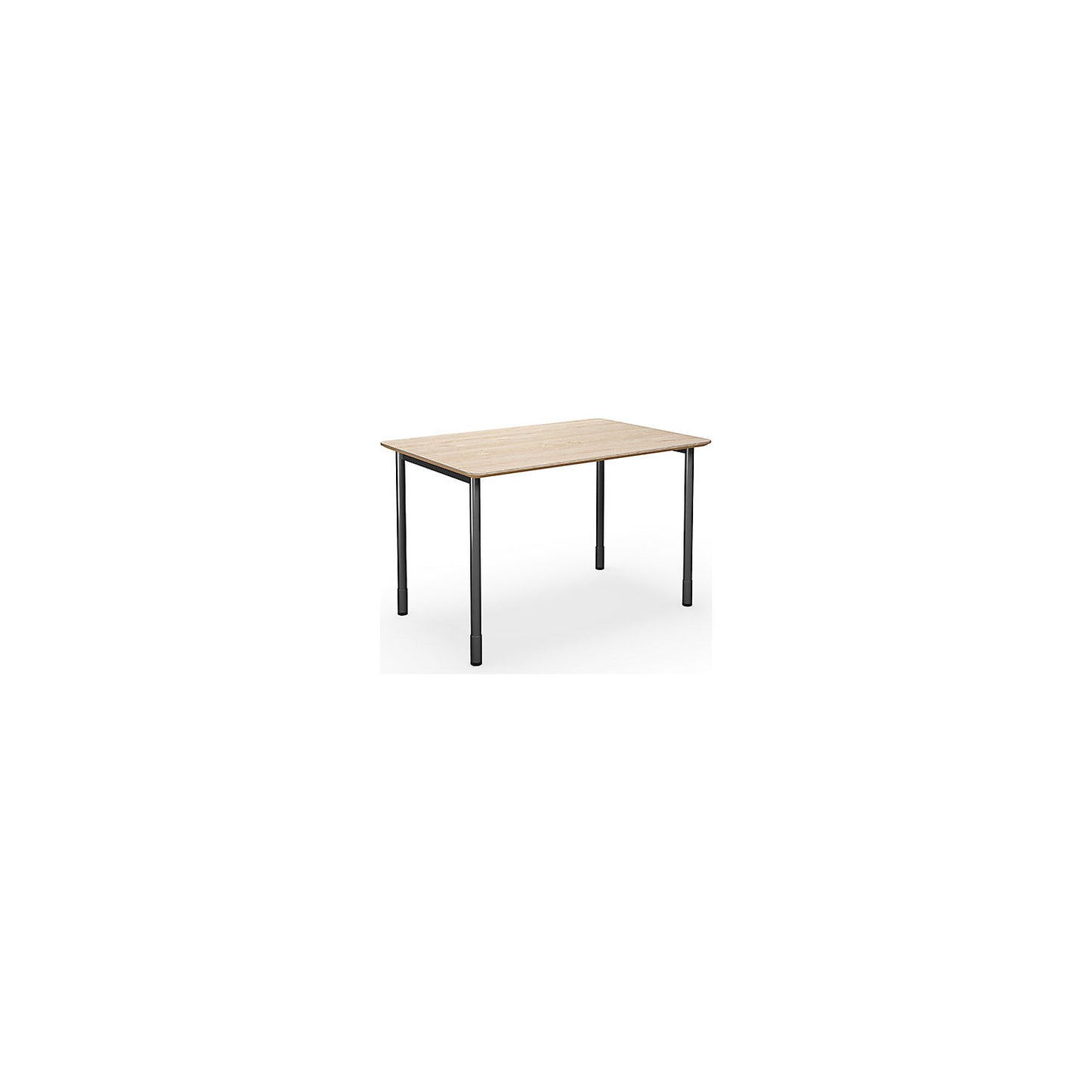 DUO-C Trend multi-purpose desk, straight tabletop, rounded corners, depth 800 mm, width 1200 mm, oak, black.