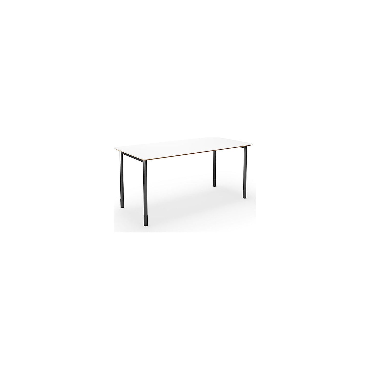 DUO-C Trend multi-purpose desk, straight tabletop, rounded corners, depth 800 mm, width 1400 mm, white, black.