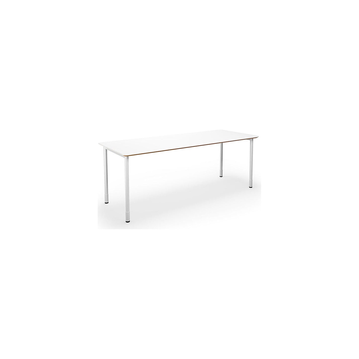 DUO-C Trend multi-purpose desk, straight tabletop, rounded corners, depth 800 mm, width 1800 mm, white, white.