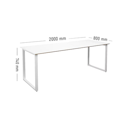 DUO-O Trend multi-purpose desk, straight tabletop, depth 800 mm, width 2000 mm, white / white.