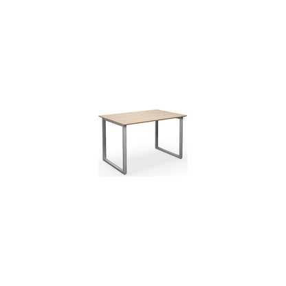 DUO-O Trend multi-purpose desk, straight tabletop, depth 800 mm, width 1200 mm, oak / silver.