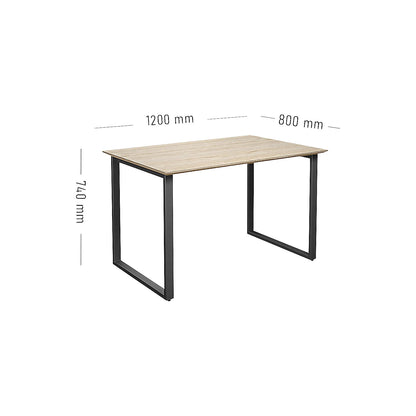 DUO-O Trend multi-purpose desk, straight tabletop, depth 800 mm, width 1200 mm, oak / black.