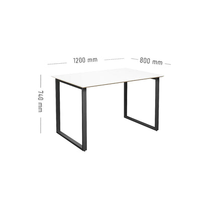 DUO-O Trend multi-purpose desk, straight tabletop, depth 800 mm, width 1200 mm, white / black.