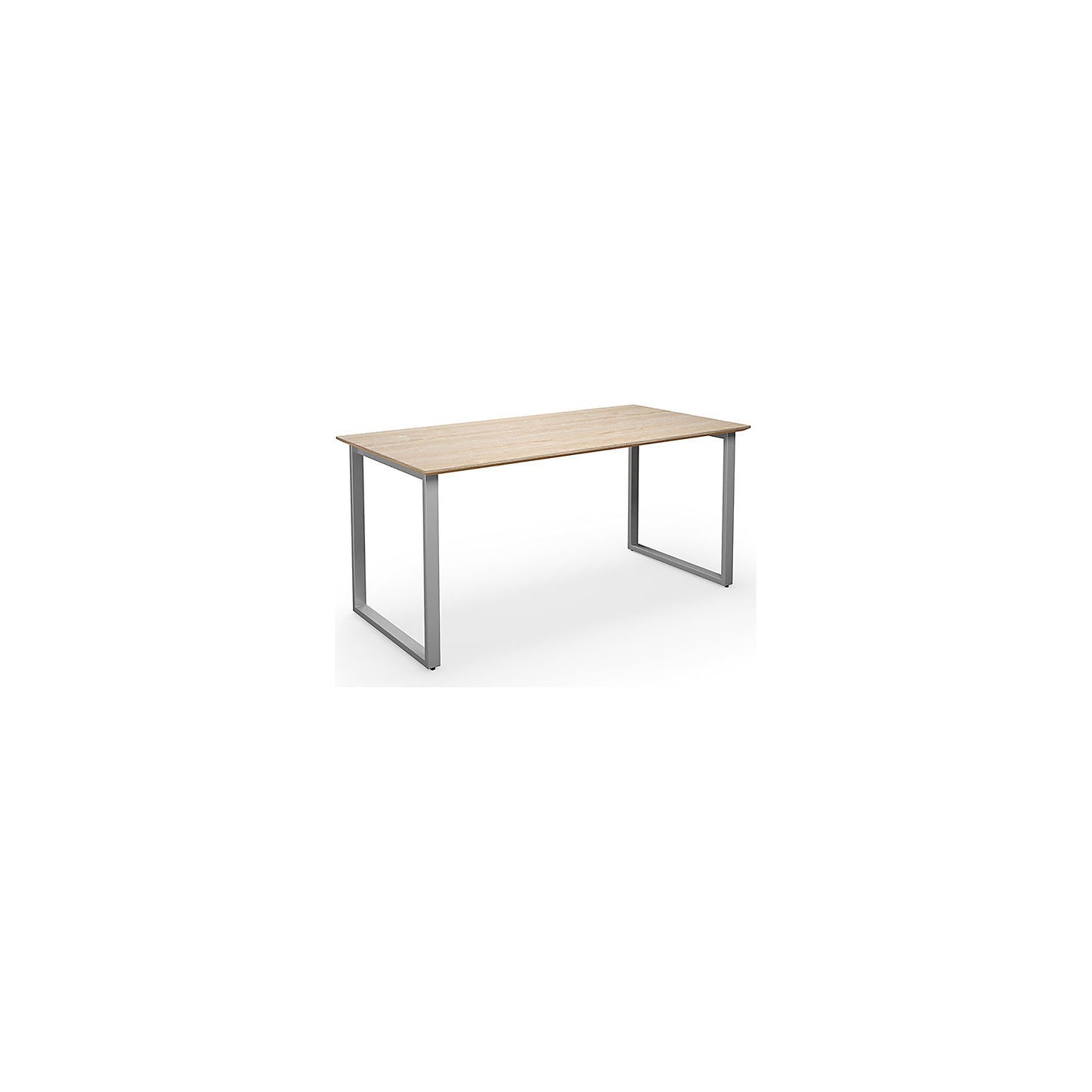 DUO-O Trend multi-purpose desk, straight tabletop, depth 800 mm, width 1400 mm, oak / silver.