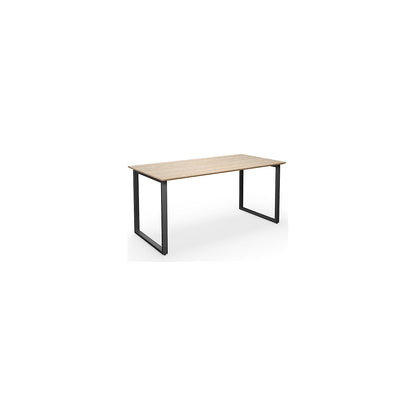 DUO-O Trend multi-purpose desk, straight tabletop, depth 800 mm, width 1400 mm, oak / black.