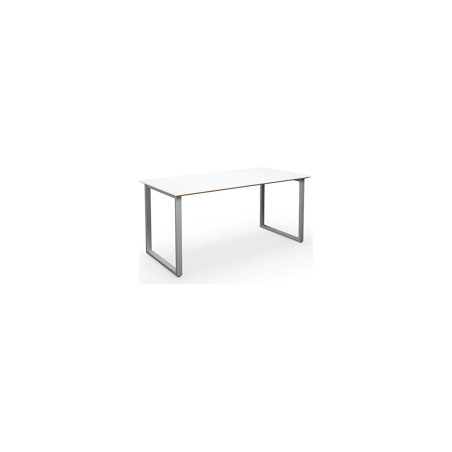 DUO-O Trend multi-purpose desk, straight tabletop, depth 800 mm, width 1600 mm, white / silver.