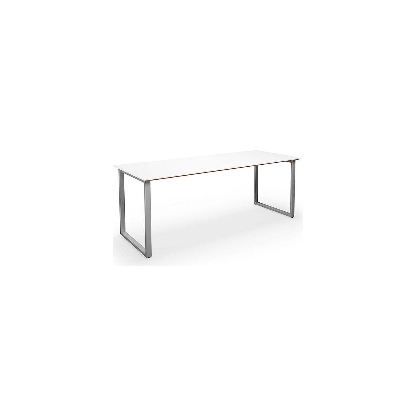 DUO-O Trend multi-purpose desk, straight tabletop, depth 800 mm, width 2000 mm, white / silver.