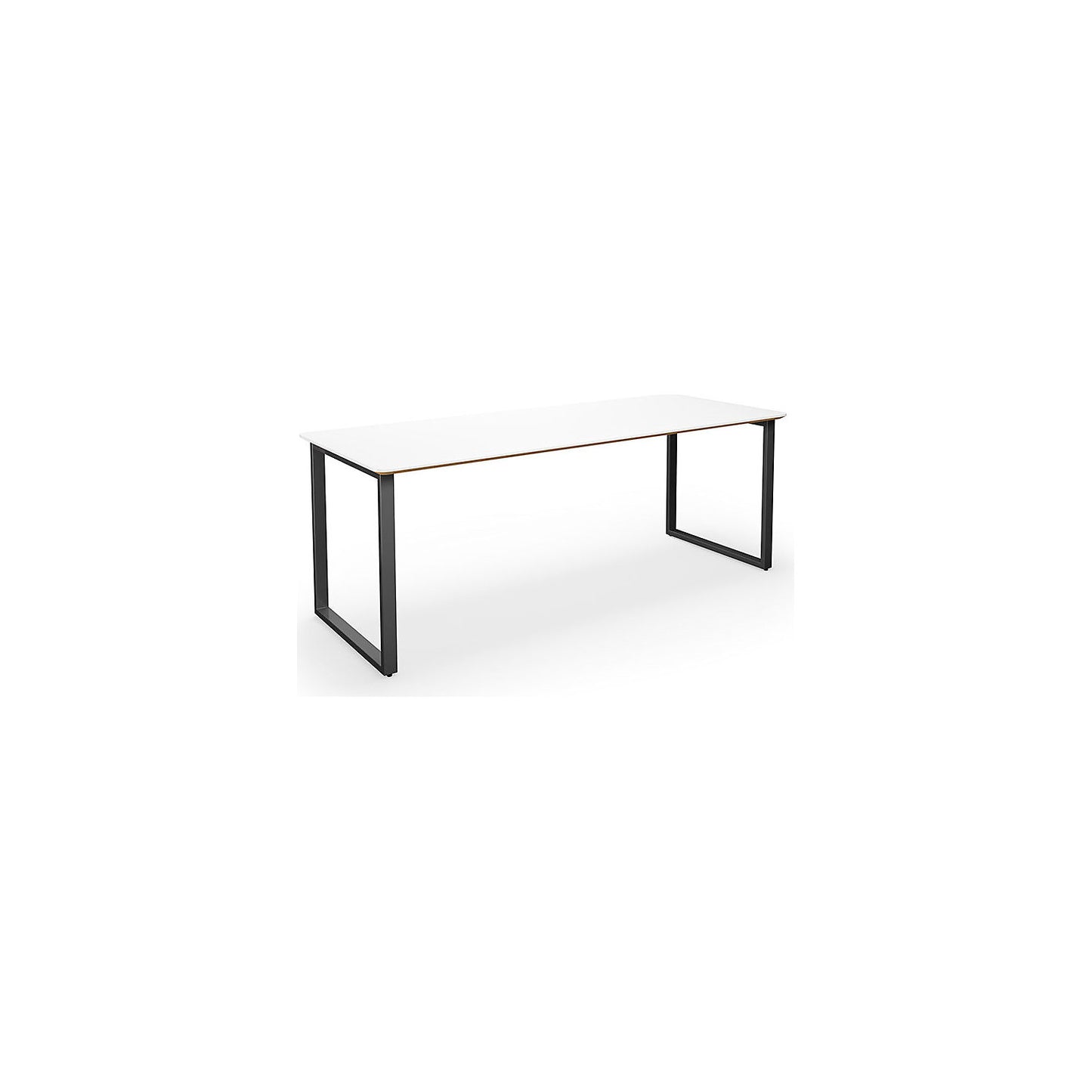 DUO-O Trend multi-purpose desk, straight tabletop, rounded corners, depth 800 mm, width 1800 mm, white / black.