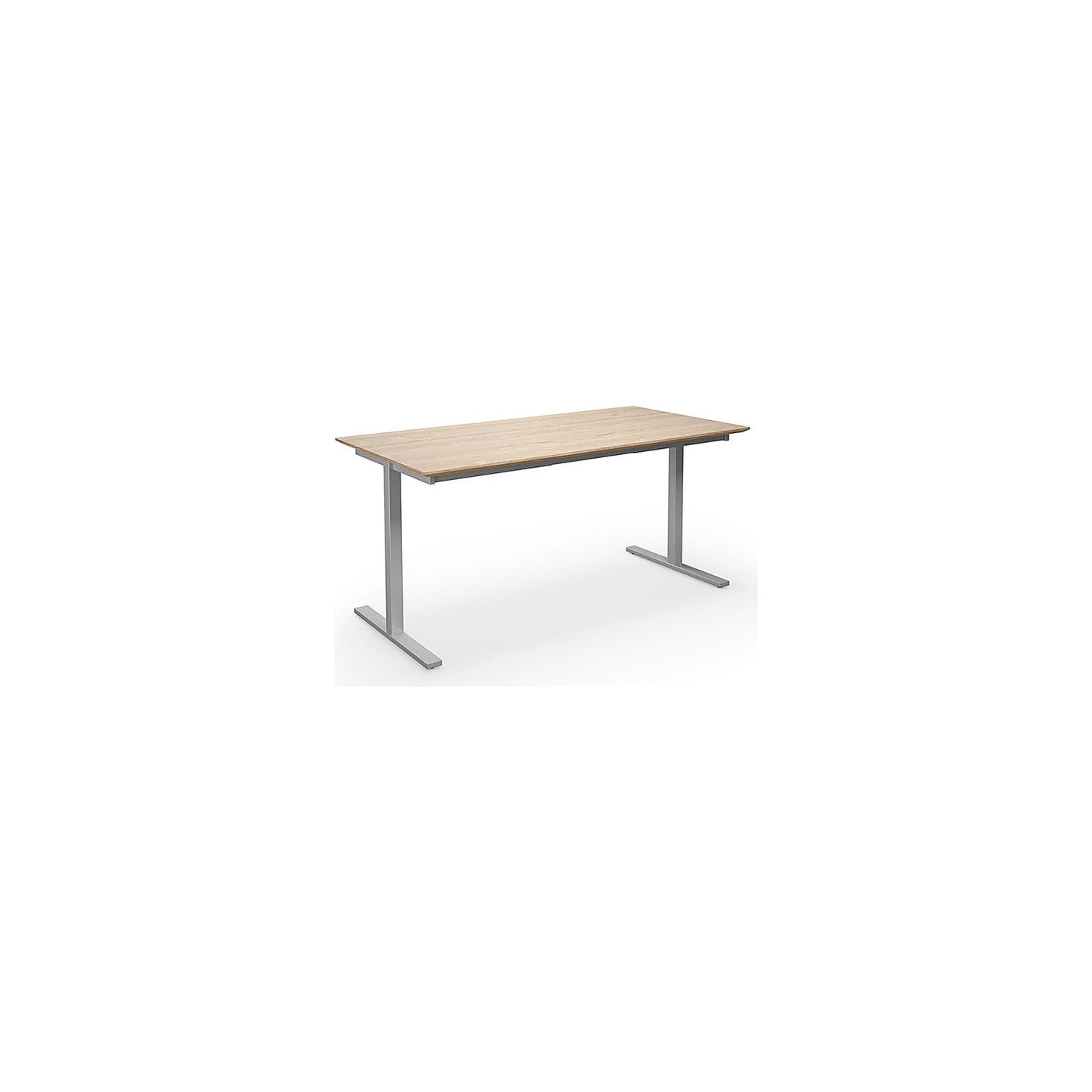 DUO-T Trend multi-purpose desk, straight tabletop, depth 800 mm, width 1600 mm, oak / silver.