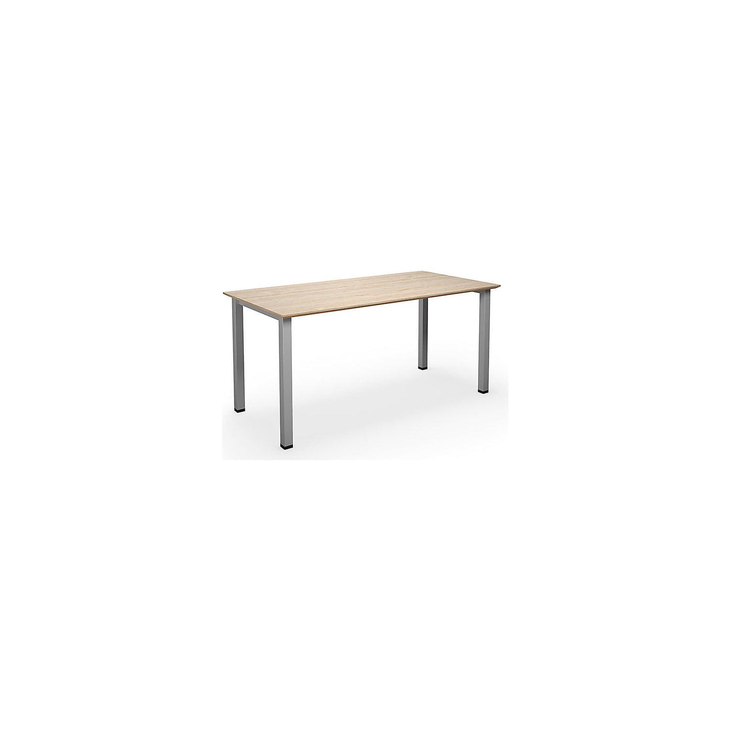 DUO-U Trend multi-purpose desk, straight tabletop, depth 800 mm, width 1600 mm, oak, silver.