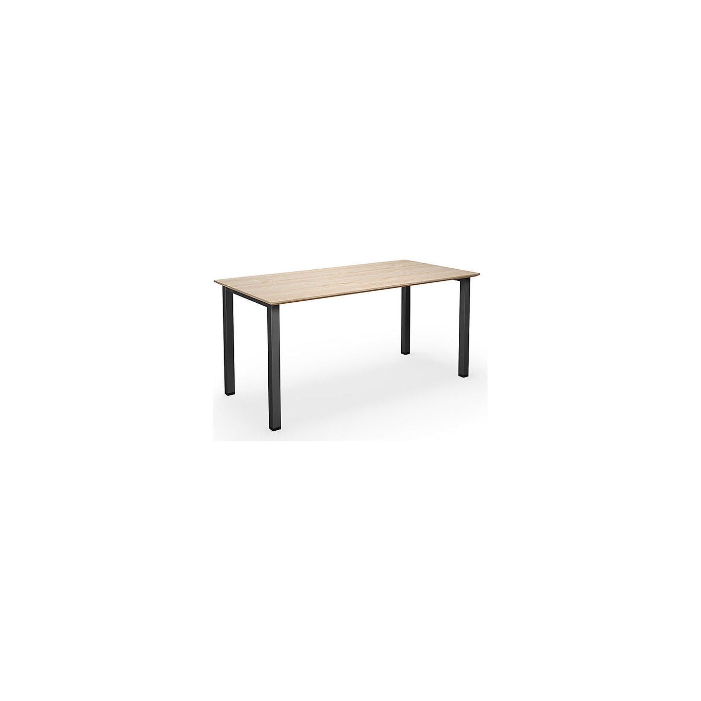 DUO-U Trend multi-purpose desk, straight tabletop, depth 800 mm, width 1600 mm, oak, black.