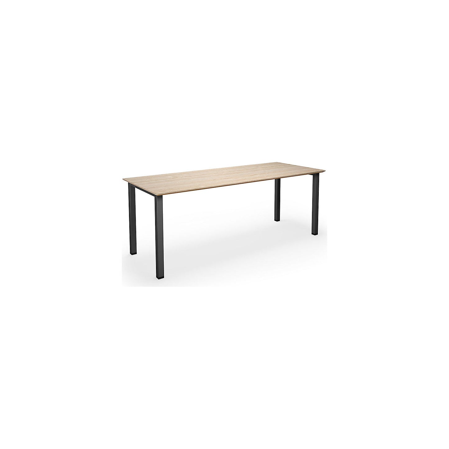 DUO-U Trend multi-purpose desk, straight tabletop, depth 800 mm, width 1800 mm, oak, black.