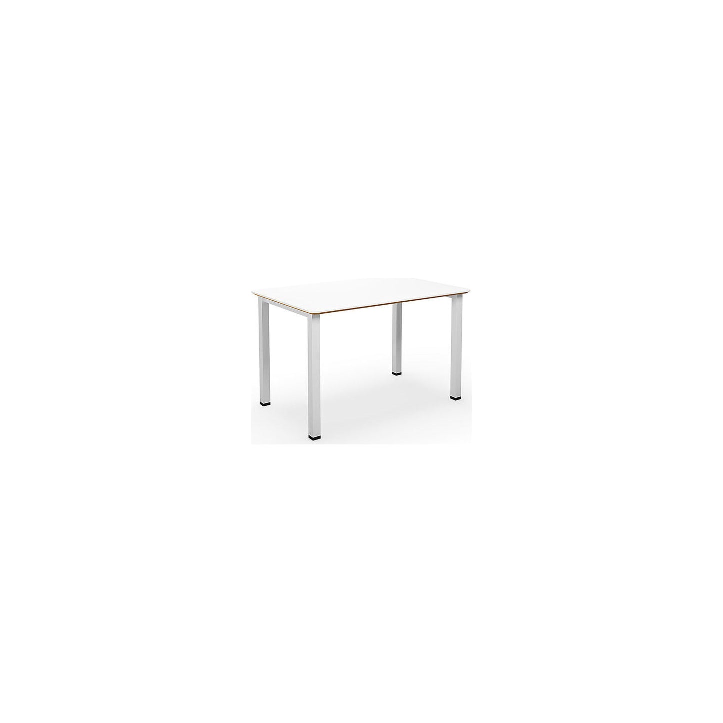 DUO-U Trend multi-purpose desk, straight tabletop, rounded corners, depth 800 mm, width 1200 mm, white, white.