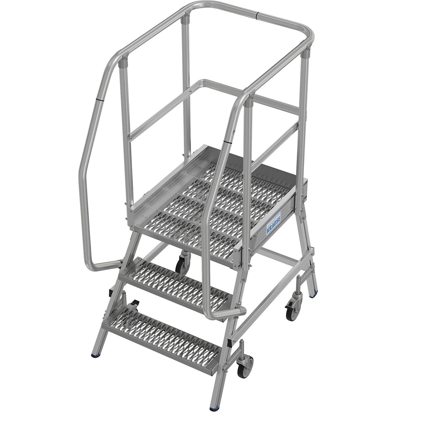 Mobile safety steps with R13 anti-slip properties, with single sided access, 3 steps incl. platform.