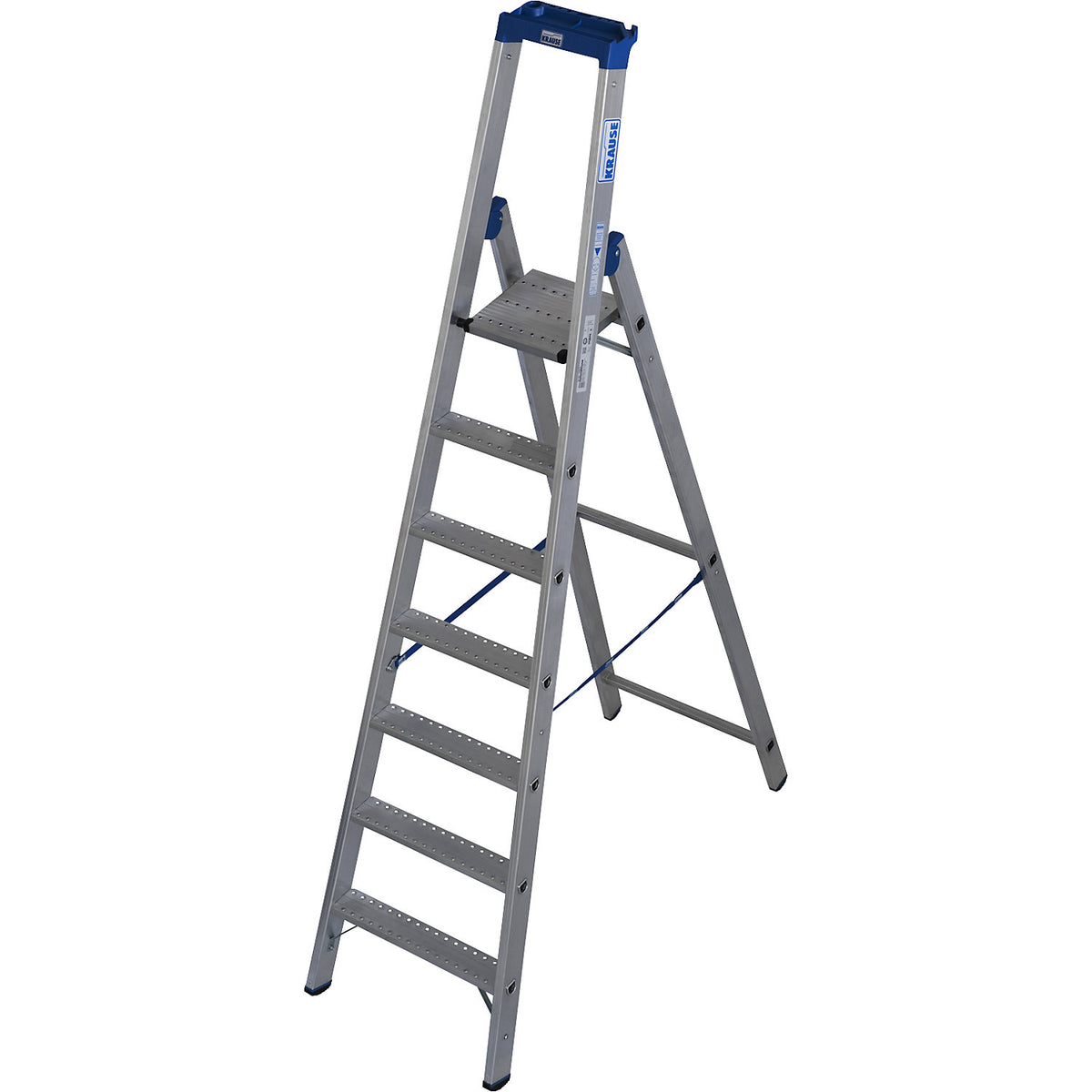 Aluminium stepladder, with R13 anti-slip properties, single sided access, 7 steps incl. platform.