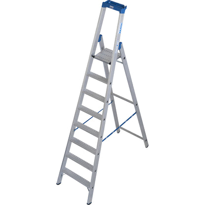 Aluminium stepladder, with R13 anti-slip properties, single sided access, 8 steps incl. platform.