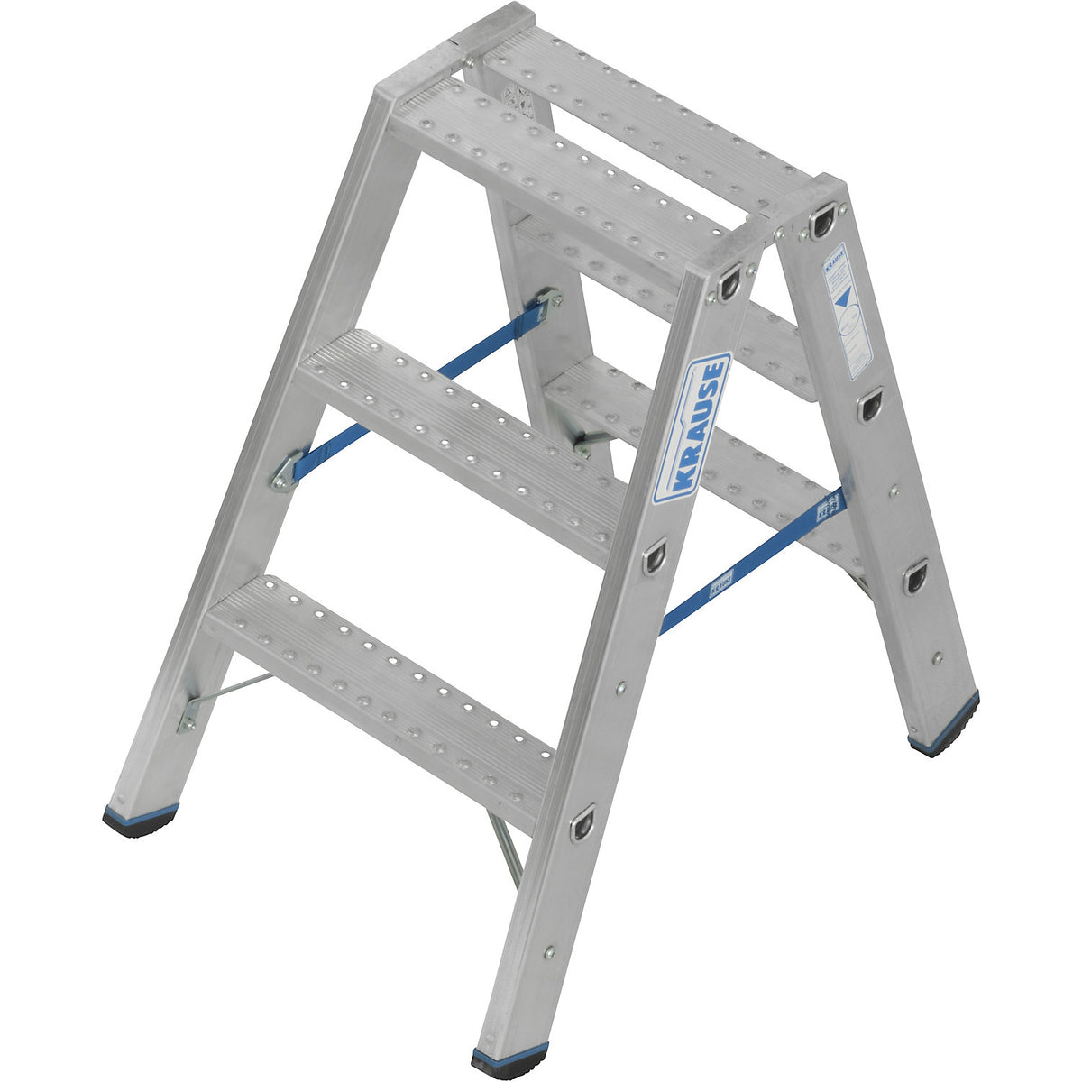 Aluminium stepladder, with R13 anti-slip properties, double sided access, 2x3 steps.