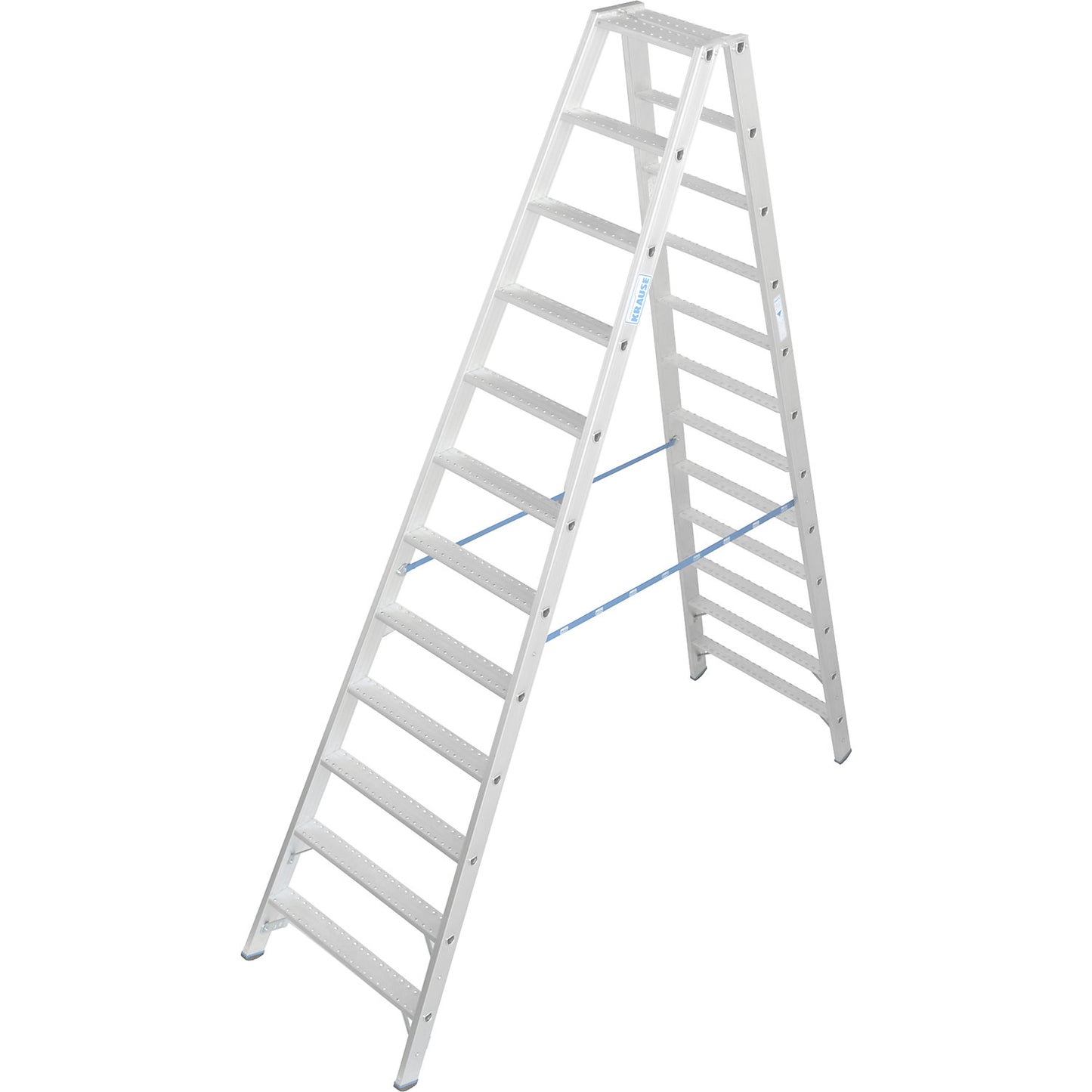 Aluminium stepladder, with R13 anti-slip properties, double sided access, 2x12 steps.