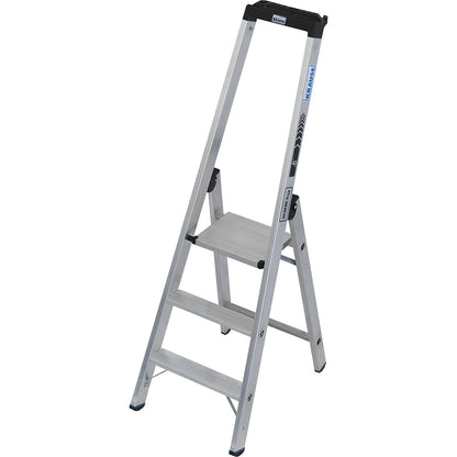 Heavy duty step ladder, single sided access, up to 225 kg, 3 steps incl. platform.