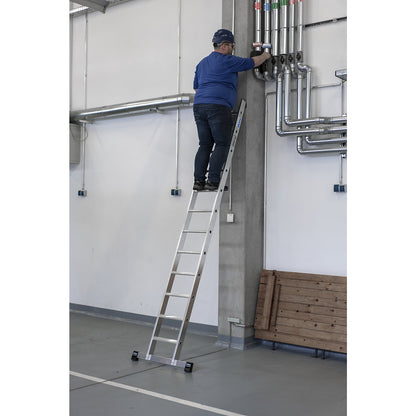 Heavy duty lean to ladder, 80 mm aluminium steps, up to 225 kg, 12 steps.