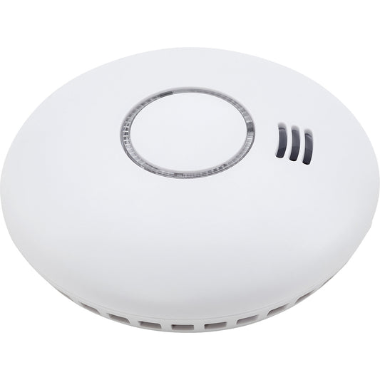 Wireless heat and smoke alarm, set of 2, battery operated, for connection to a network, HxØ 48 x 125 mm.