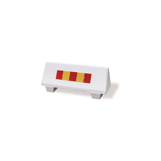 Concrete barrier, LxWxH 1090 x 390 x 465 mm, pack of 2, with reflectors, white.