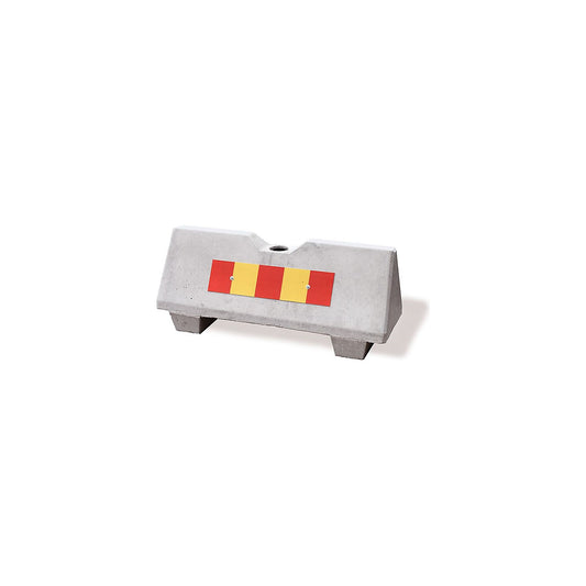 Concrete barrier, LxWxH 1090 x 390 x 465 mm, pack of 2, with reflectors, grey, with hole.