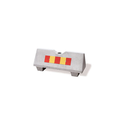 Concrete barrier, LxWxH 1090 x 390 x 465 mm, pack of 4, with reflectors, grey, with hole.