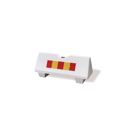 Concrete barrier, LxWxH 1090 x 390 x 465 mm, pack of 4, with reflectors, white, with hole.