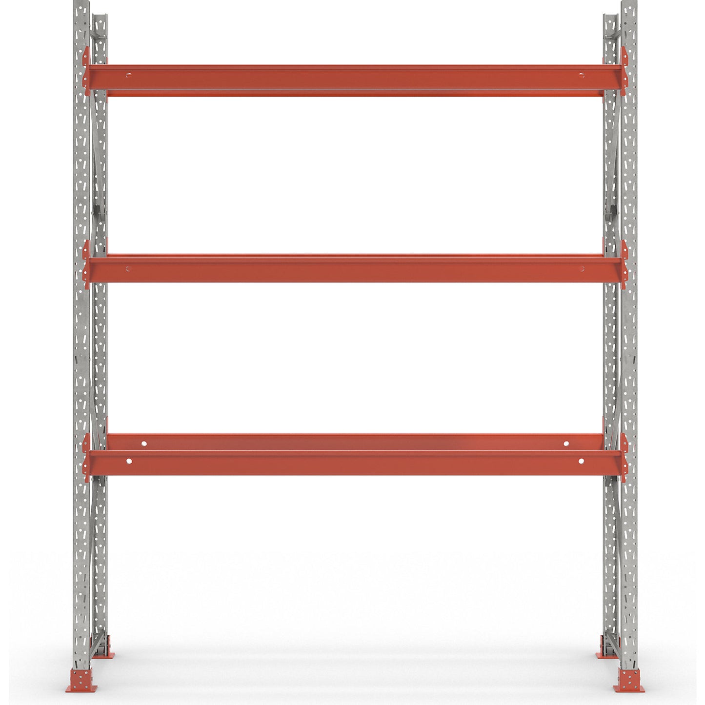 Space pallet racking, zinc plated/orange, HxWxD 3500 x 2930 x 1100 mm, max. shelf load 2250 kg, standard shelf unit.