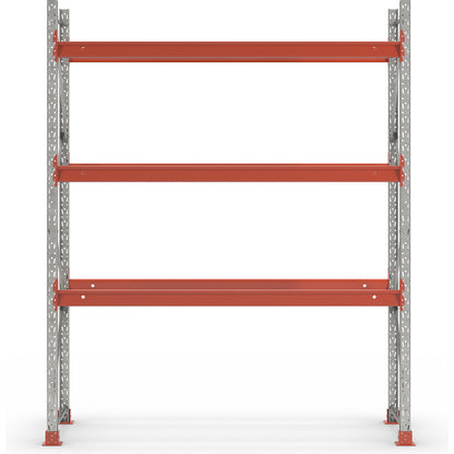 Space pallet racking, zinc plated/orange, HxWxD 3500 x 2930 x 1100 mm, max. shelf load 2250 kg, standard shelf unit.