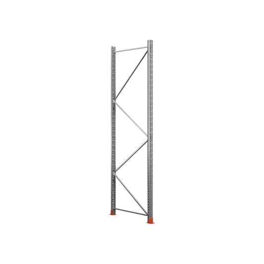 Upright frame for Space pallet racking, zinc plated, HxD 4000 x 800 mm, max. load 9000 kg .