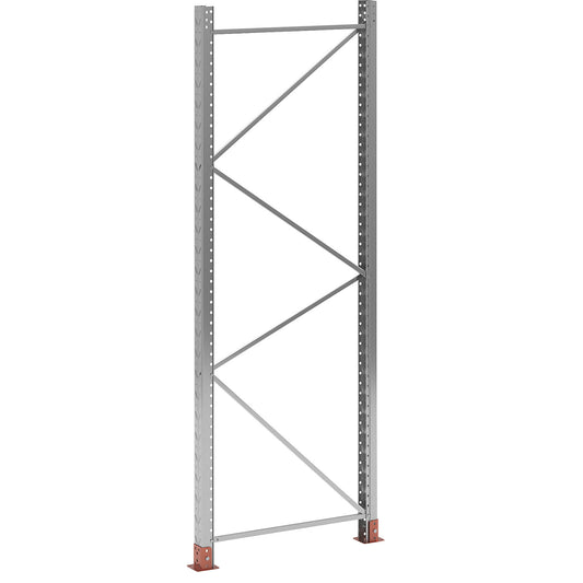 Upright frame for Space pallet racking, zinc plated, HxD 2000 x 800 mm, max. load 9000 kg .