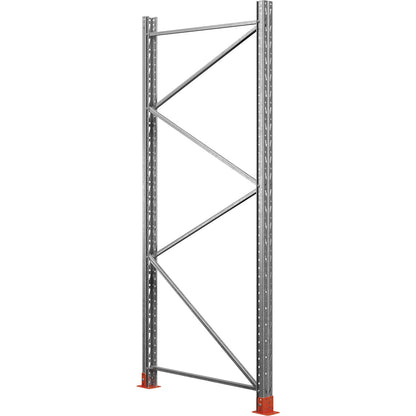 Upright frame for Space pallet racking, zinc plated, HxD 2000 x 1100 mm, max. load 9000 kg.